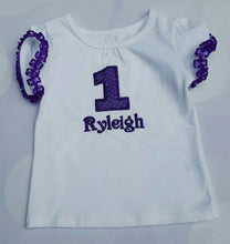 Load image into Gallery viewer, First Birthday Tutu Set - Purple and Black Tutu - Purple Tutu - First Birthday Bodysuit - Black Tutu - Cake Smash - Custom Embroidery Set