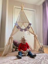 Load image into Gallery viewer, Name Banner - Baby Name Banner - Nursery Decor - Personalized Embroidery - Embroidery Name Banner - Name Bunting - Embroidery Name Bunting