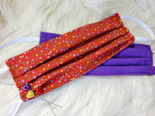 Load image into Gallery viewer, Ready to Ship Reusable Cotton Face Mask with Pocket for filter - Red Floral Mask