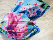 Load image into Gallery viewer, Ready to Ship Reusable Cotton Face Mask with Pocket for filter. Tropical Summer Design