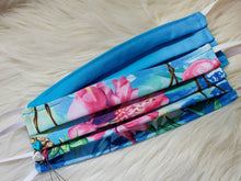 Load image into Gallery viewer, Ready to Ship Reusable Cotton Face Mask with Pocket for filter. Tropical Summer Design