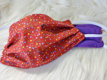 Load image into Gallery viewer, Ready to Ship Reusable Cotton Face Mask with Pocket for filter - Red Floral Mask