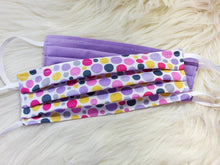 Load image into Gallery viewer, Ready to Ship Reusable Cotton Polka Dot Face Mask with Pocket for filter