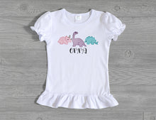 Load image into Gallery viewer, Dino Top for Girls - Embroidered Dinosaur Shirt