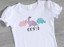 Load image into Gallery viewer, Dino Top for Girls - Embroidered Dinosaur Shirt
