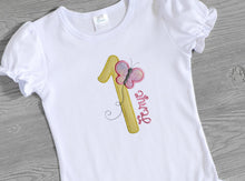 Load image into Gallery viewer, Butterfly Birthday Embroidered Top