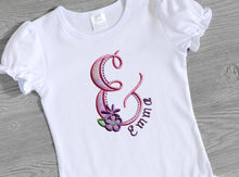 Load image into Gallery viewer, Springtime Flower Monogram Embroidered Top