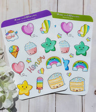 Load image into Gallery viewer, Kawaii Rainbow Sticker Sheet - Personalized Stickers