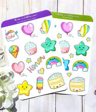 Load image into Gallery viewer, Kawaii Rainbow Sticker Sheet - Personalized Stickers