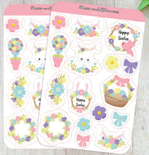 Load image into Gallery viewer, Easter Stickers, Easter Floral Stickers, Easter Bunny Stickers, Spring Stickers, Easter Basket Gift