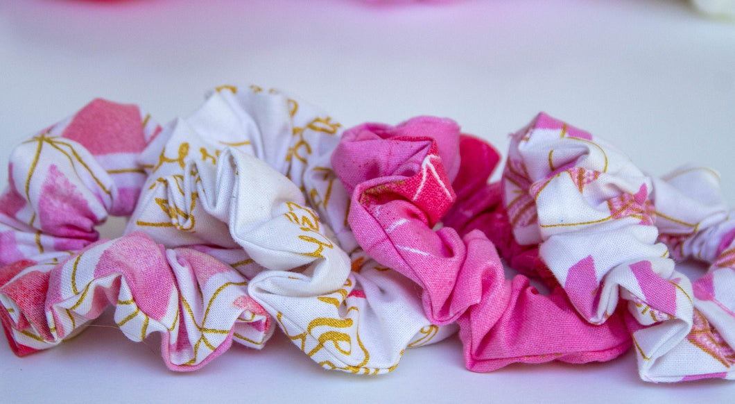 Set of 4 Scrunchies Ready to ship - Pink Scrunchie Set