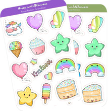Load image into Gallery viewer, Kawaii Rainbow Sticker Sheet - Personalized Stickers

