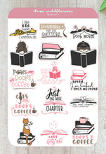 Load image into Gallery viewer, Reading Sticker Sheet, Bookish Stickers, Bookworm Stickers
