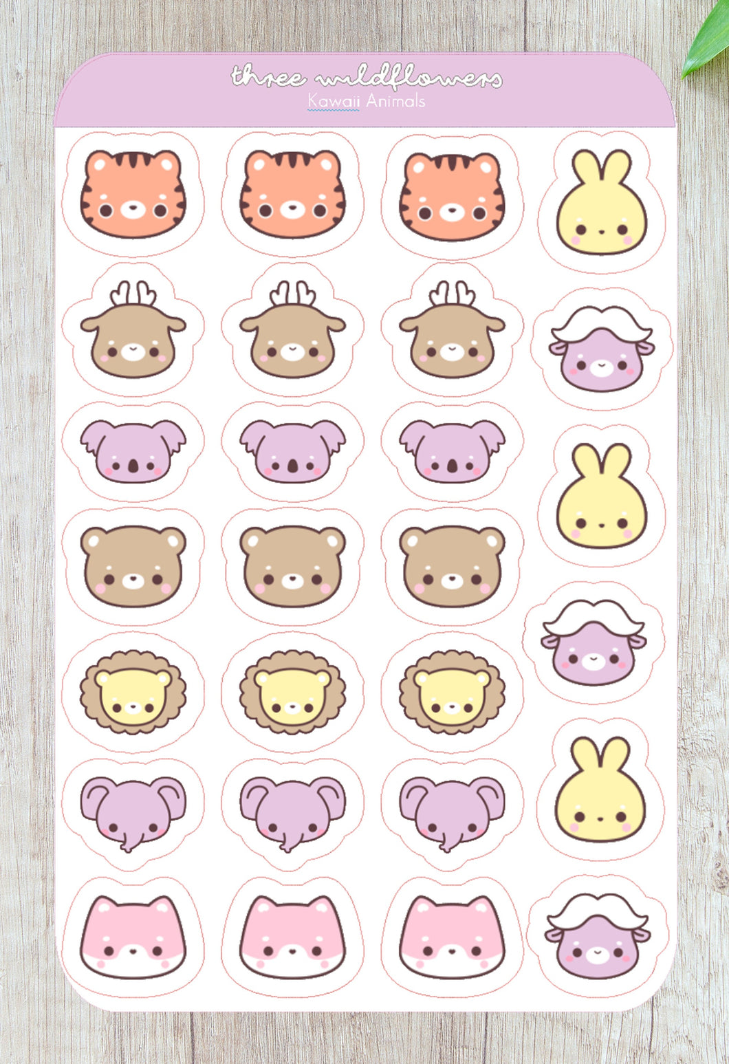 Kawaii Animal Sticker Sheet, Kawaii Animal Stickers
