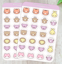 Load image into Gallery viewer, Kawaii Animal Sticker Sheet, Kawaii Animal Stickers
