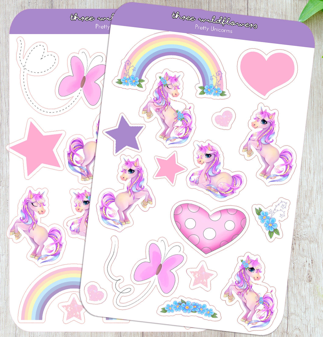 Unicorn Sticker Sheet - Unicorn Stickers