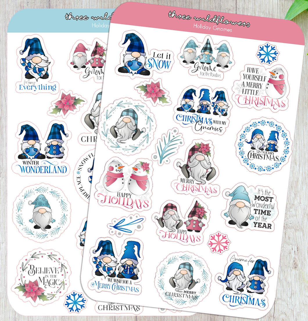 Holiday Christmas Gnomes Sticker Sheet